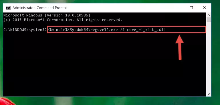 Deleting the damaged registry of the Core_rl_xlib_.dll