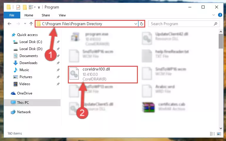 Choosing the Coreldrw100.dll library