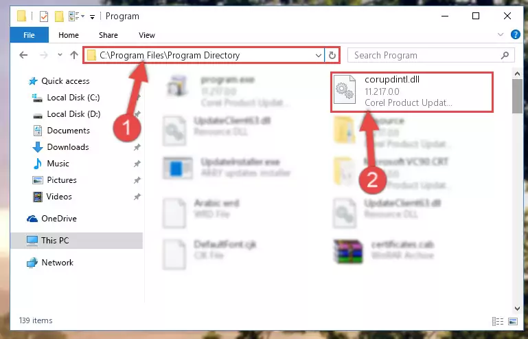 Choosing the Corupdintl.dll library
