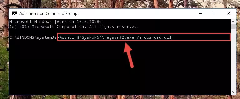 Uninstalling the Cosmord.dll file from the system registry