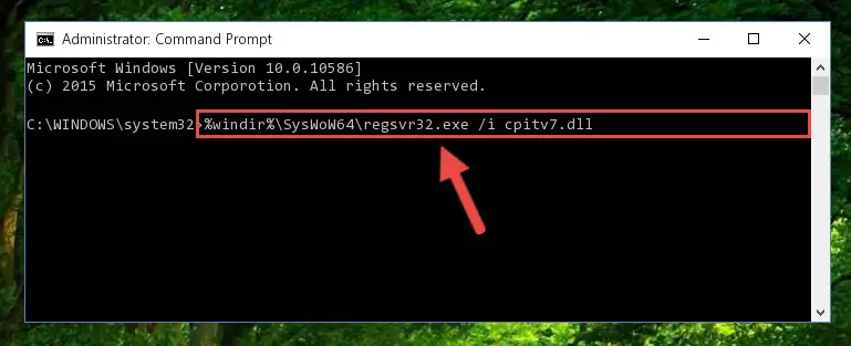 Cleaning the problematic registry of the Cpitv7.dll file from the Windows Registry Editor