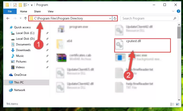 Uninstalling the Cputest.dll file's problematic registry from Regedit (for 64 Bit)