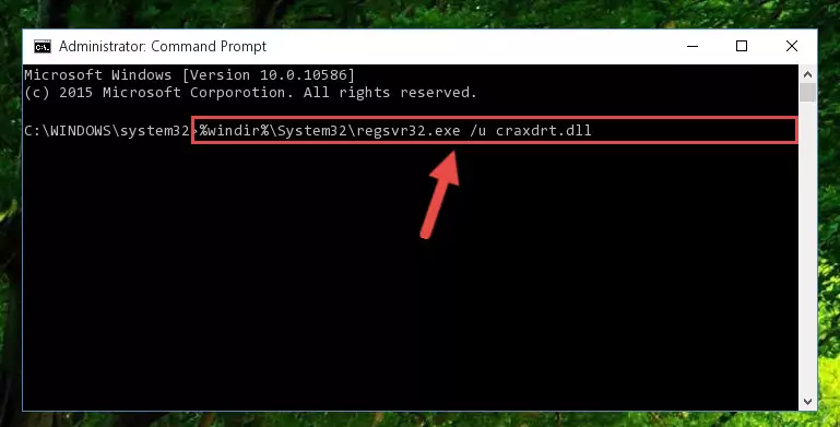 Reregistering the Craxdrt.dll library in the system