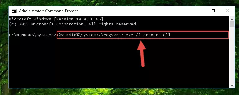 Deleting the Craxdrt.dll library's problematic registry in the Windows Registry Editor