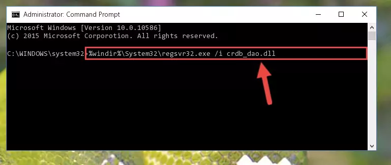 Deleting the Crdb_dao.dll library's problematic registry in the Windows Registry Editor