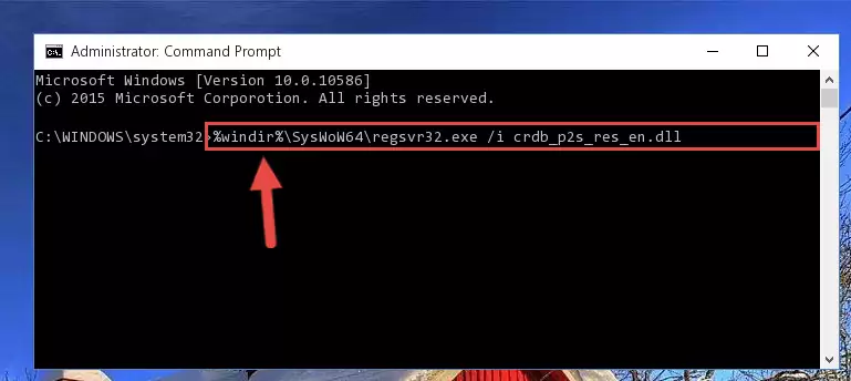 Cleaning the problematic registry of the Crdb_p2s_res_en.dll library from the Windows Registry Editor