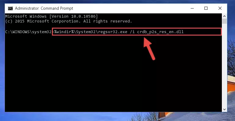 Creating a clean registry for the Crdb_p2s_res_en.dll library (for 64 Bit)