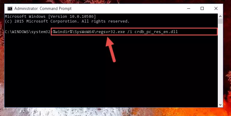 Uninstalling the broken registry of the Crdb_pc_res_en.dll library from the Windows Registry Editor (for 64 Bit)