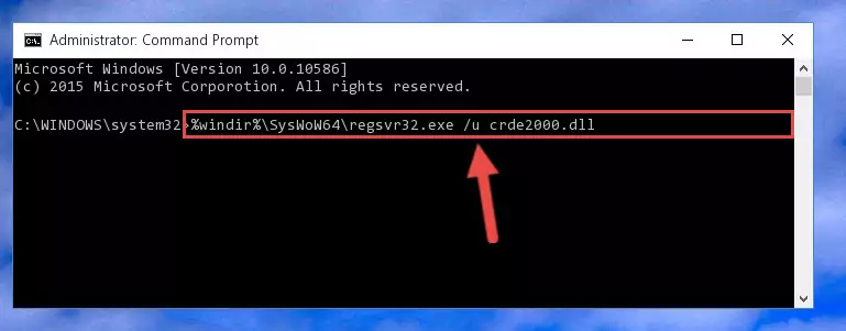 Reregistering the Crde2000.dll library in the system
