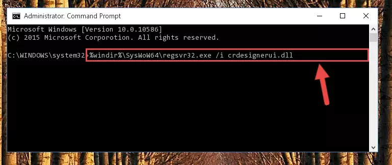 Uninstalling the broken registry of the Crdesignerui.dll file from the Windows Registry Editor (for 64 Bit)