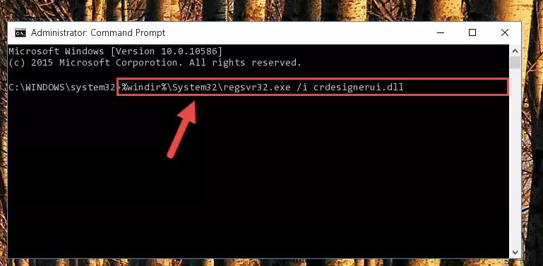 Deleting the Crdesignerui.dll file's problematic registry in the Windows Registry Editor