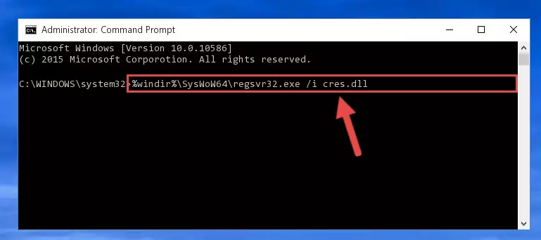 Uninstalling the Cres.dll library from the system registry
