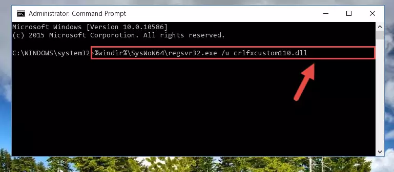Reregistering the Crlfxcustom110.dll library in the system