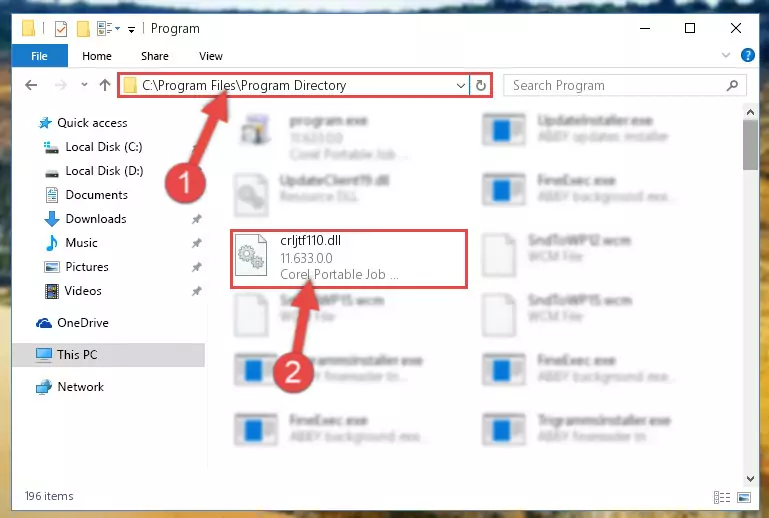 Uninstalling the Crljtf110.dll library's broken registry from the Registry Editor (for 64 Bit)