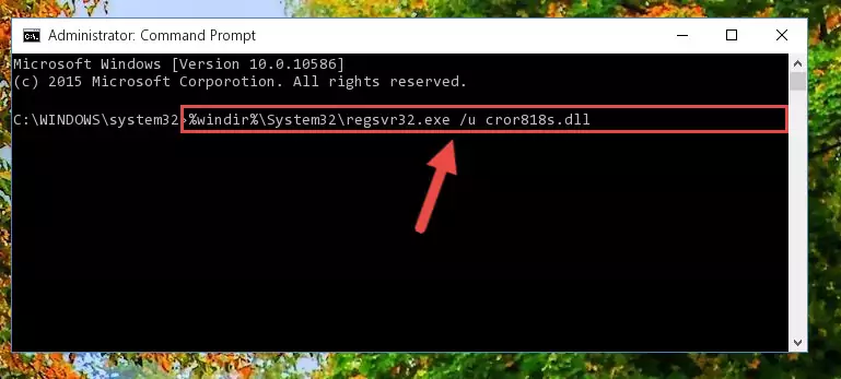 Reregistering the Cror818s.dll file in the system