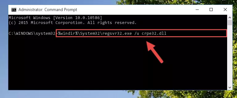 Creating a new registry for the Crpe32.dll library in the Windows Registry Editor