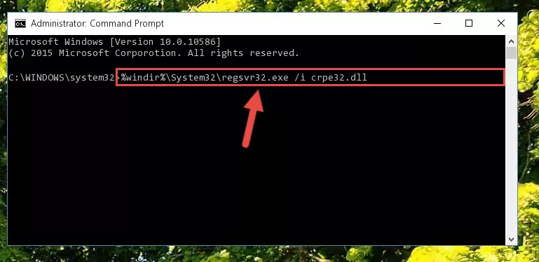 Cleaning the problematic registry of the Crpe32.dll library from the Windows Registry Editor