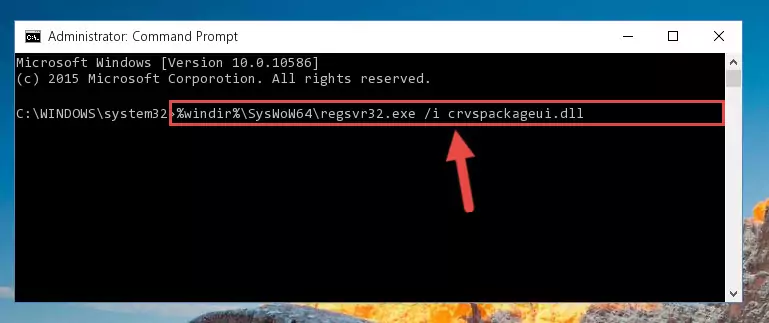 Uninstalling the broken registry of the Crvspackageui.dll file from the Windows Registry Editor (for 64 Bit)