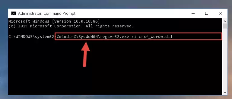 Deleting the Crxf_wordw.dll file's problematic registry in the Windows Registry Editor