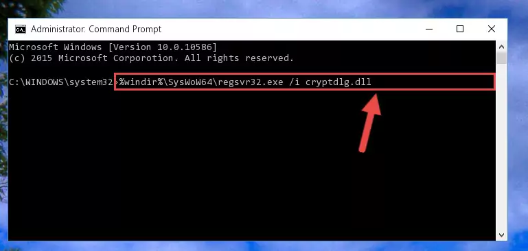 Deleting the Cryptdlg.dll library's problematic registry in the Windows Registry Editor