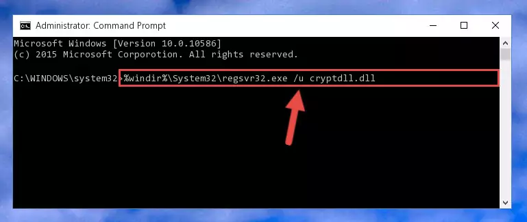 Creating a new registry for the Cryptdll.dll file in the Windows Registry Editor
