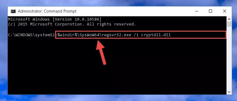 Uninstalling the Cryptdll.dll file's broken registry from the Registry Editor (for 64 Bit)