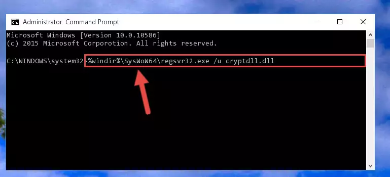 Reregistering the Cryptdll.dll file in the system (for 64 Bit)