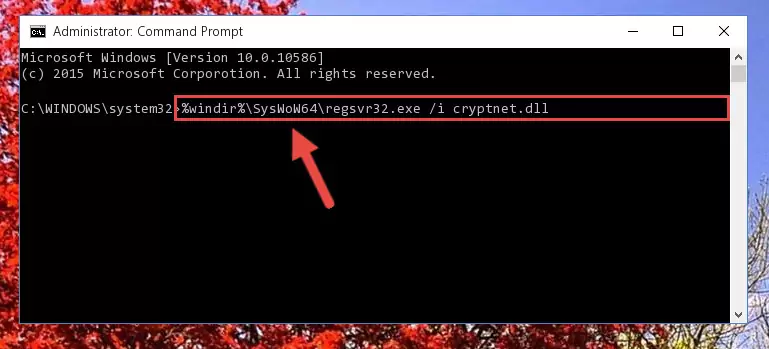 Uninstalling the damaged Cryptnet.dll library's registry from the system (for 64 Bit)