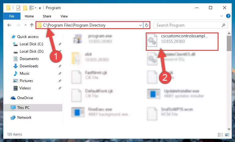 Uninstalling the damaged Cscustomcontrolssample.dll file's registry from the system (for 64 Bit)