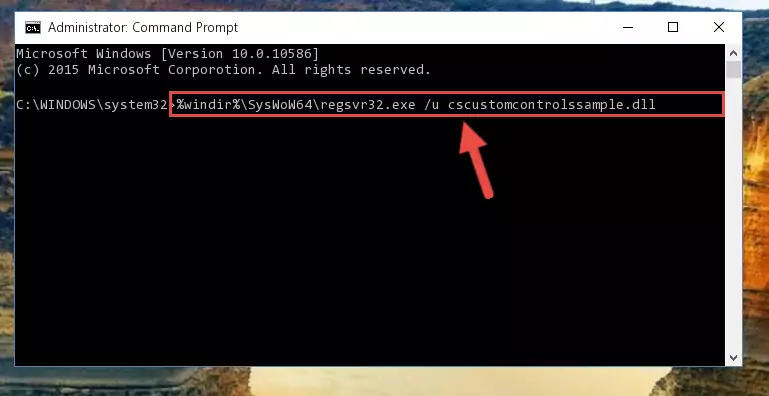Creating a new registry for the Cscustomcontrolssample.dll file