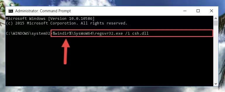 Deleting the damaged registry of the Csh.dll