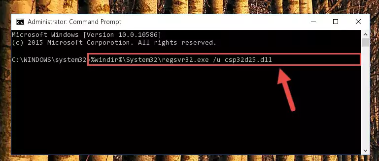 Extracting the Csp32d25.dll library from the .zip file