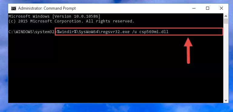 Creating a new registry for the Csp569mi.dll file in the Windows Registry Editor