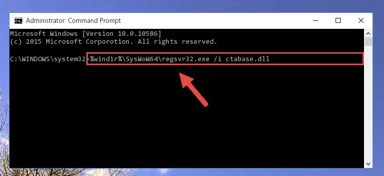 Cleaning the problematic registry of the Ctabase.dll file from the Windows Registry Editor