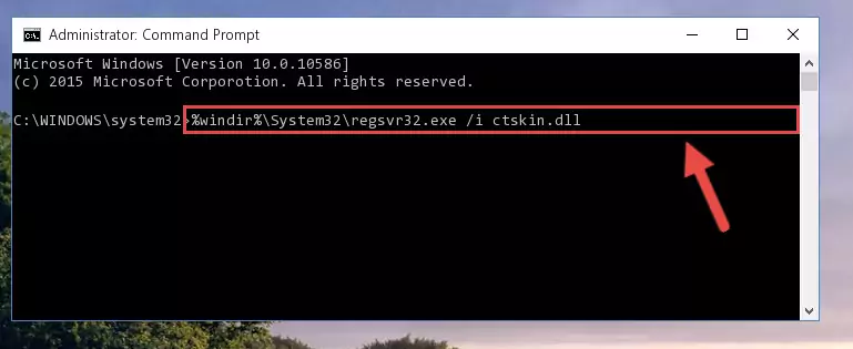 Deleting the Ctskin.dll library's problematic registry in the Windows Registry Editor
