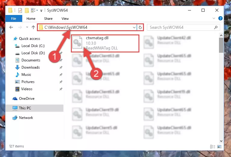 Extracting the Ctwmatag.dll library to the desktop