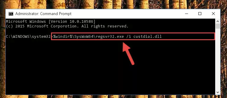 Uninstalling the Custdial.dll file from the system registry