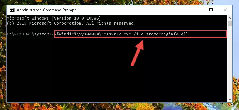 Uninstalling the Customerreginfo.dll library from the system registry