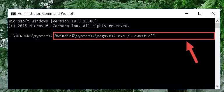 Reregistering the Cwvst.dll library in the system