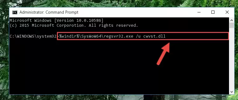 Reregistering the Cwvst.dll library in the system (for 64 Bit)