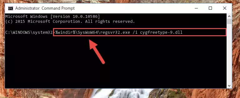 Uninstalling the Cygfreetype-9.dll library from the system registry