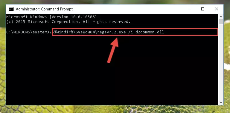 Cleaning the problematic registry of the D2common.dll library from the Windows Registry Editor