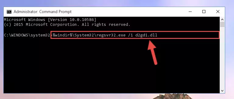 Deleting the D2gdi.dll library's problematic registry in the Windows Registry Editor