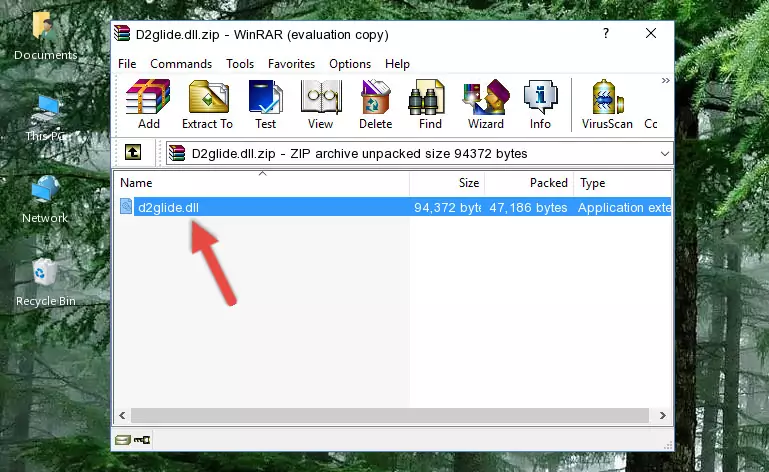 Copying the D2glide.dll file into the software's file folder