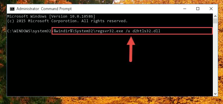 Creating a new registry for the D2htls32.dll file in the Windows Registry Editor