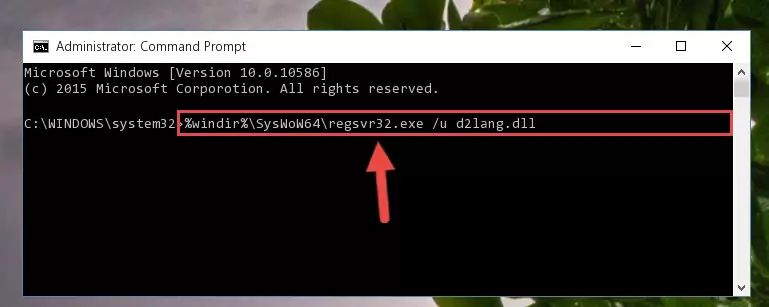 Creating a new registry for the D2lang.dll file