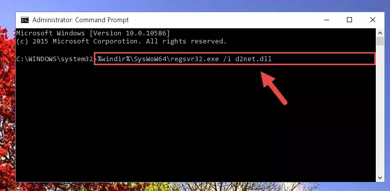 Uninstalling the broken registry of the D2net.dll library from the Windows Registry Editor (for 64 Bit)