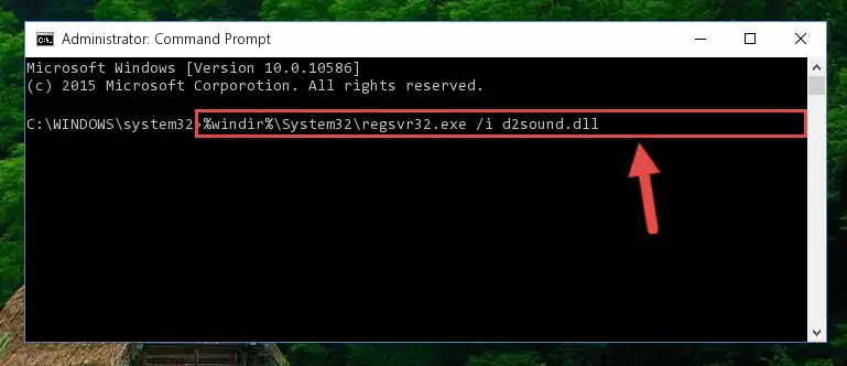 Deleting the damaged registry of the D2sound.dll