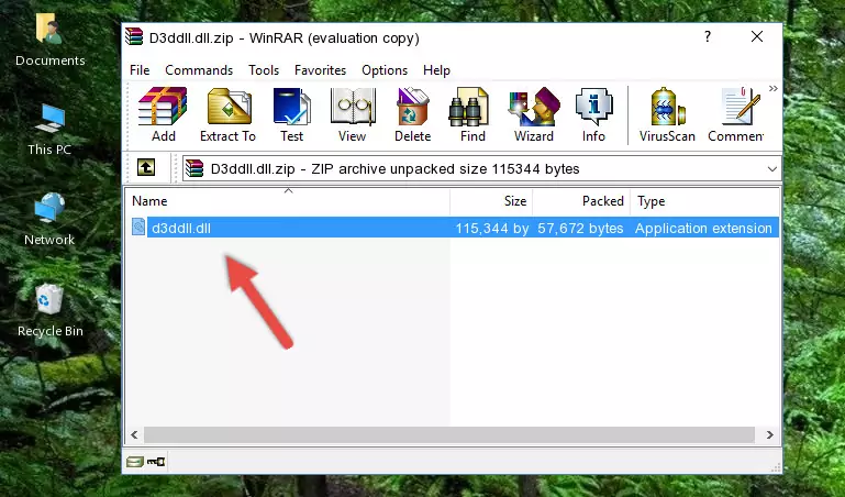 Copying the D3ddll.dll file into the software's file folder