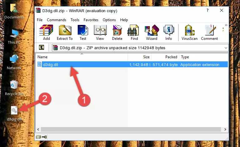 Pasting the D3dg.dll file into the software's file folder